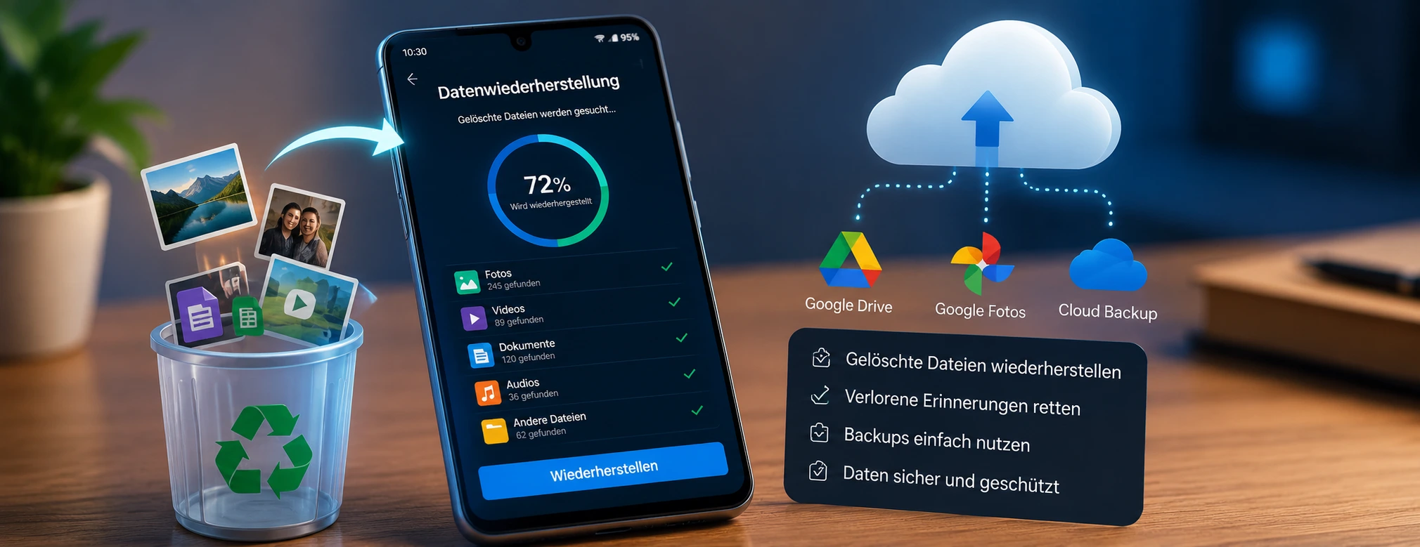 Gelöschte Dateien vom Handy wiederherstellen: 7 Einfache Lösungen