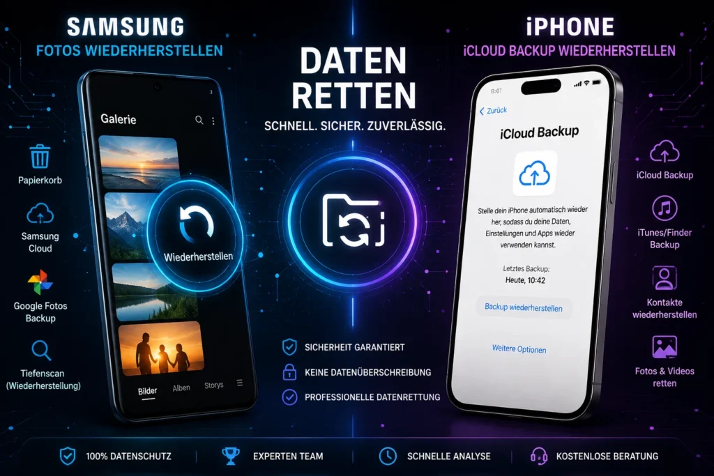 fotos auf samsung wiederherstellen und iphone icloud backup datenrettung visual