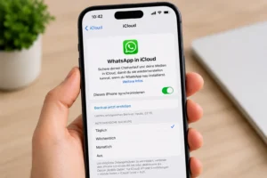 iPhone iCloud-Einstellungen mit WhatsApp Backup Option